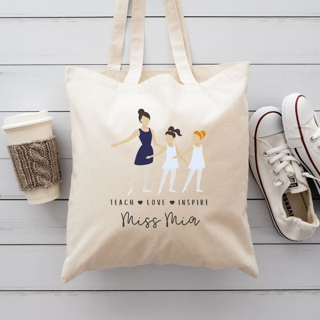 Personalized Dance Teacher Tote Bag, Ballet Instructor Gift