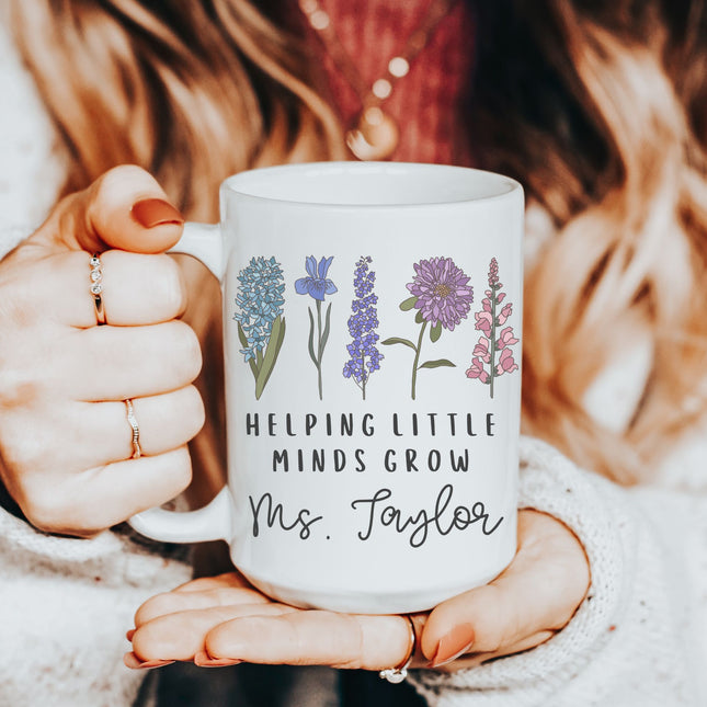 Personalized Teacher Mug: Floral Thank You Gift