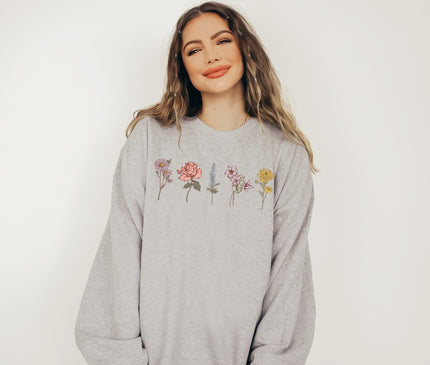 Custom Birth Month Flower Sweatshirt