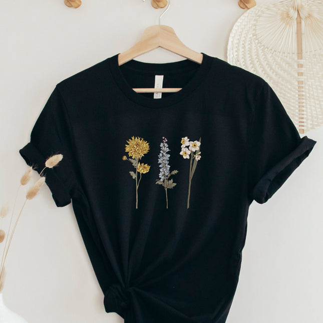 Custom Birth Month Flower T-Shirt, Personalized Gift for Mom