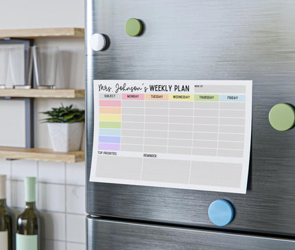 Custom Teacher Lesson Plan Notepad: Personalized Weekly Planner