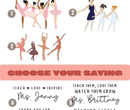 Personalized Dance Teacher Tote Bag, Ballet Instructor Gift