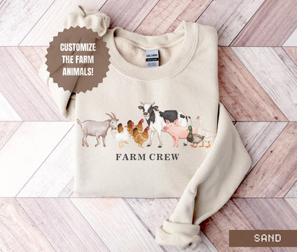 Personalized Farm Crew Sweatshirt: Custom Animal Homesteader Gift