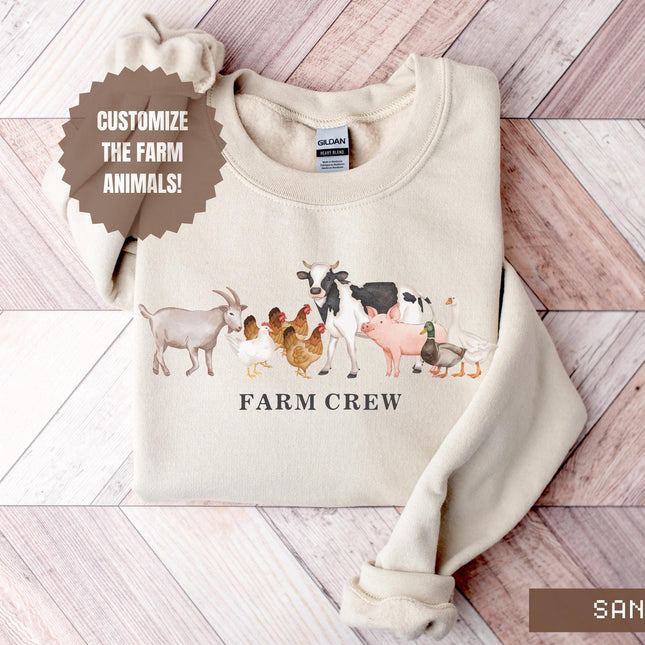 Personalized Farm Crew Sweatshirt: Custom Animal Homesteader Gift