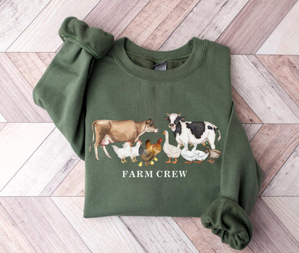 Personalized Farm Crew Sweatshirt: Custom Animal Homesteader Gift