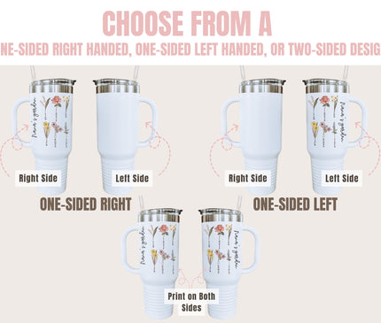Custom Birth Month Flower 40oz Tumbler: Personalized Mom Gift